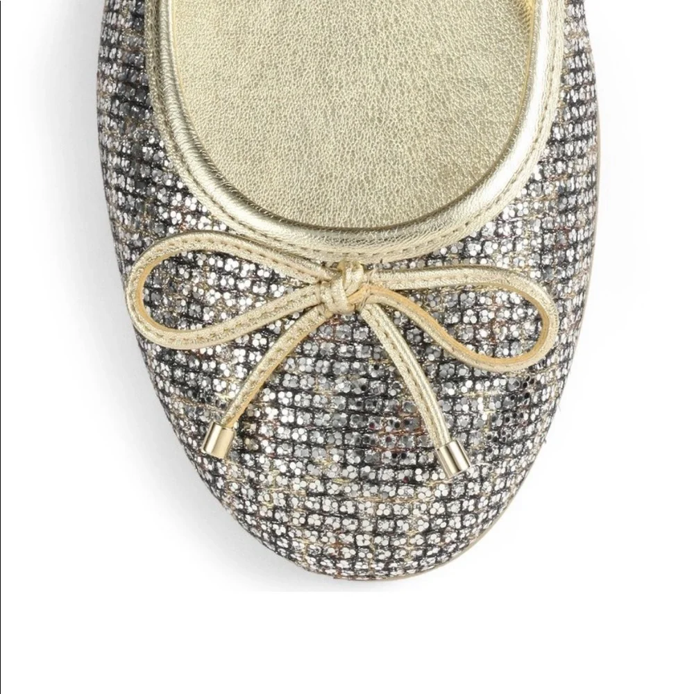 Jimmy Choo Walsh shimmer cheetah print flats